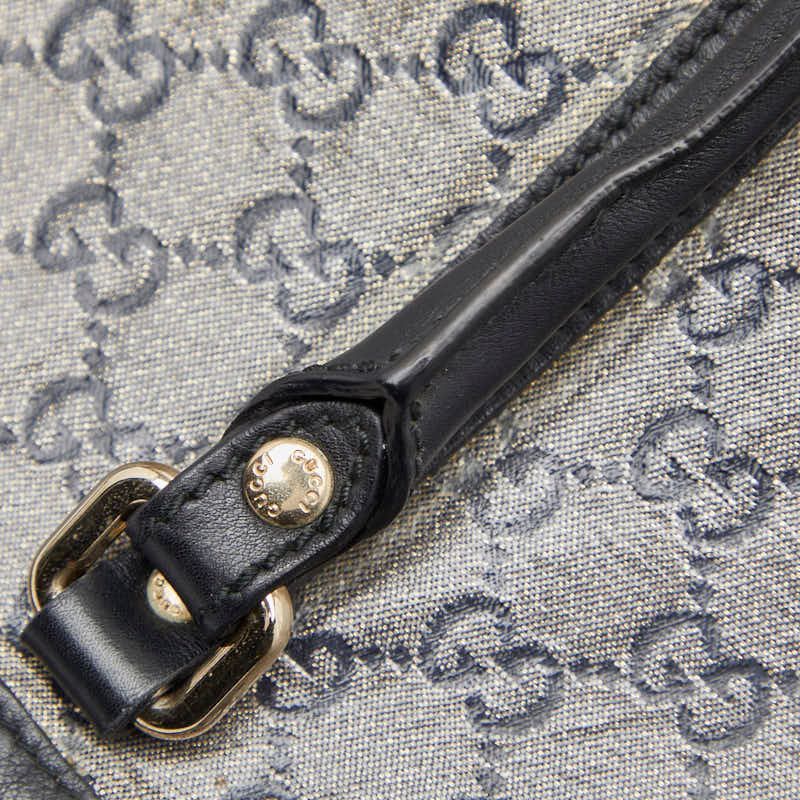 Gucci GG Crystal 197954 Gray Black PVC Leather Women's Gucci