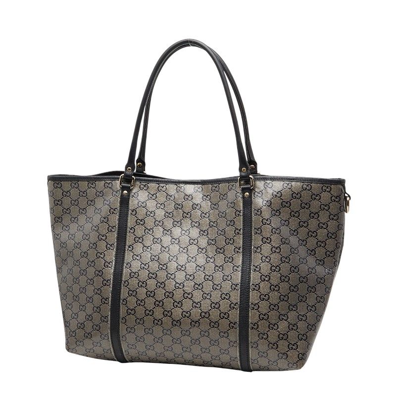 Gucci GG Crystal 197954 Gray Black PVC Leather Women's Gucci