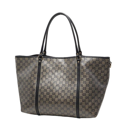 Gucci GG Crystal 197954 Gray Black PVC Leather Women's Gucci