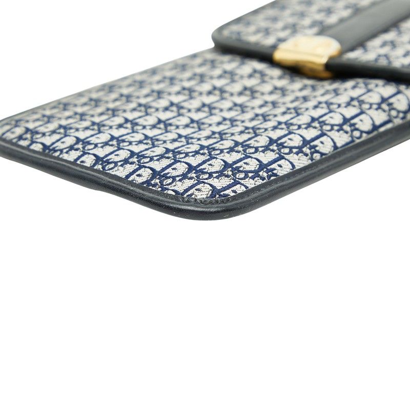 Dior Trotter Glasses Case Pouch Navy Canvas Leather Women's Dior