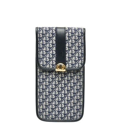 Dior Trotter Glasses Case Pouch Navy Canvas Leather Women's Dior