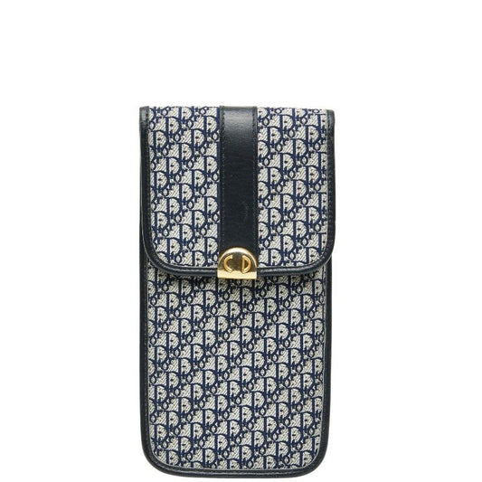 Dior Trotter Glasses Case Pouch Navy Canvas Leather Women's Dior