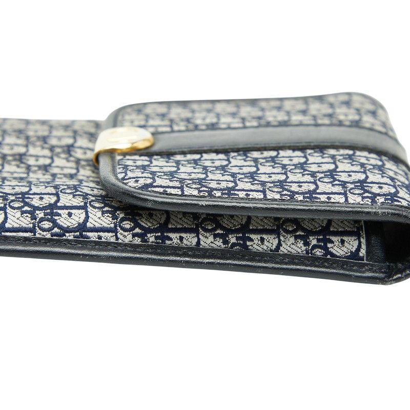 Dior Trotter Glasses Case Pouch Navy Canvas Leather Women's Dior