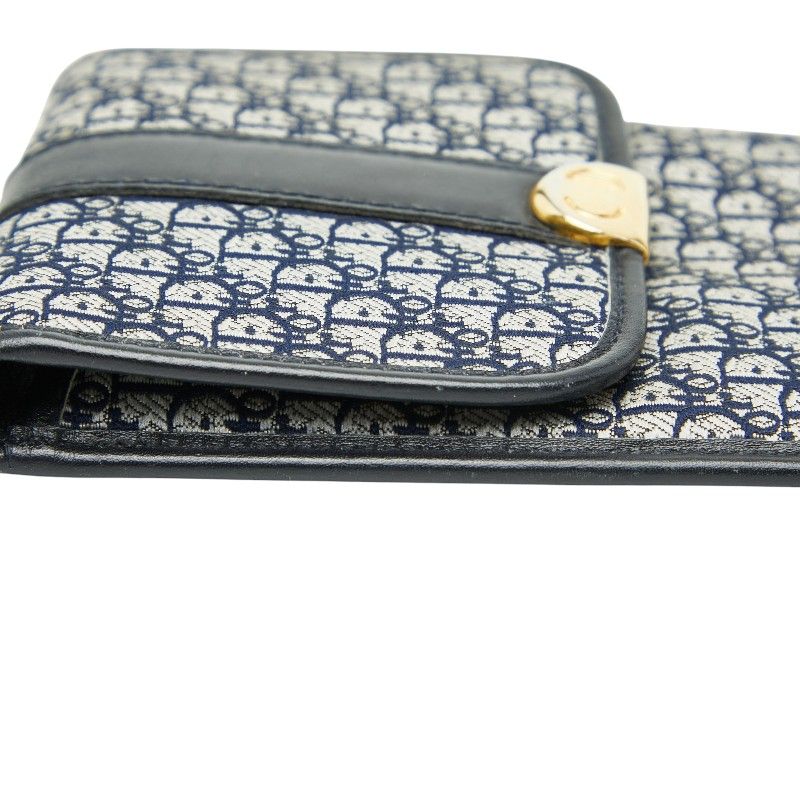 Dior Trotter Glasses Case Pouch Navy Canvas Leather Women's Dior