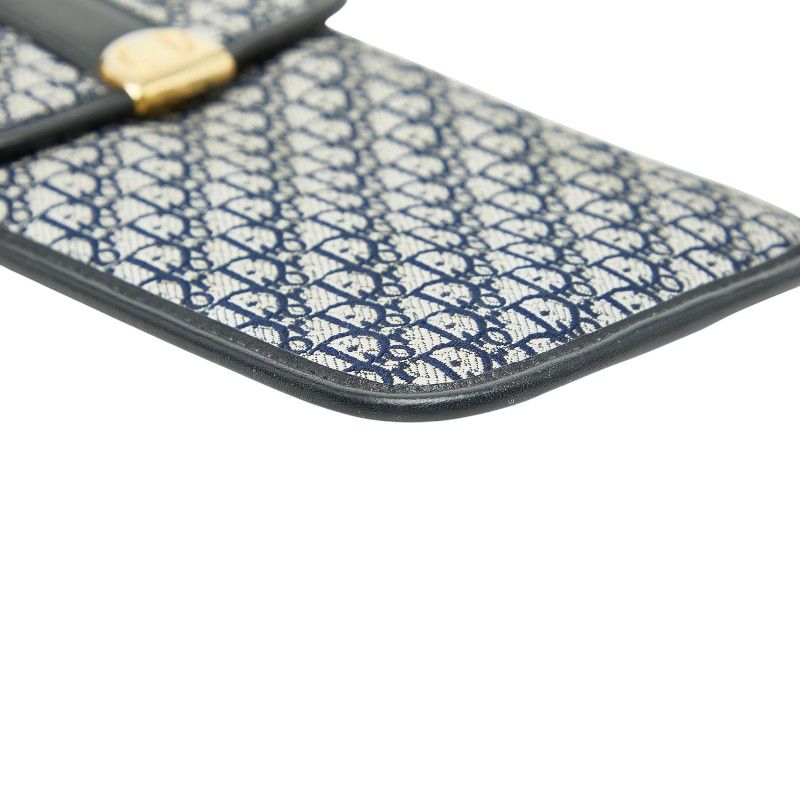Dior Trotter Glasses Case Pouch Navy Canvas Leather Women's Dior