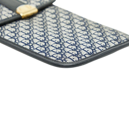 Dior Trotter Glasses Case Pouch Navy Canvas Leather Women's Dior