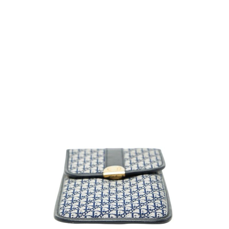 Dior Trotter Glasses Case Pouch Navy Canvas Leather Women's Dior