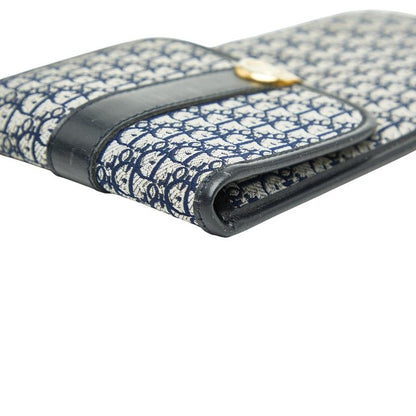 Dior Trotter Glasses Case Pouch Navy Canvas Leather Women's Dior