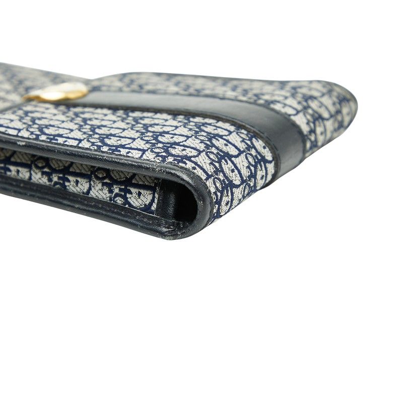 Dior Trotter Glasses Case Pouch Navy Canvas Leather Women's Dior