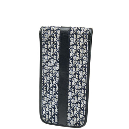 Dior Trotter Glasses Case Pouch Navy Canvas Leather Women's Dior