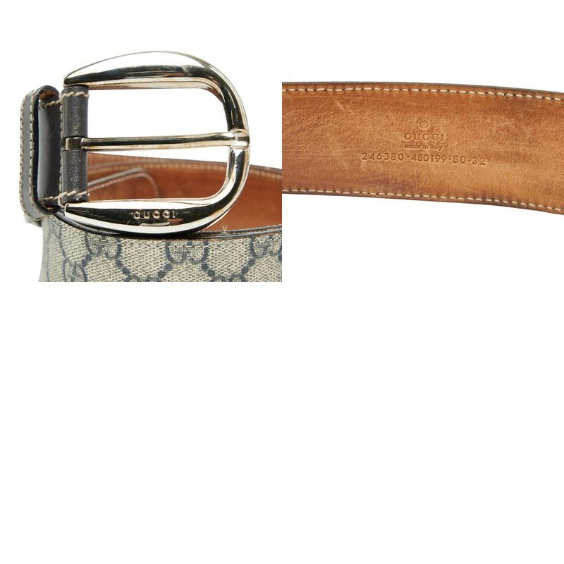 Gucci GG Supreme Belt 80 32 246380 Beige Brown PVC Leather Women's Gucci