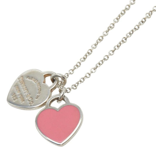Tiffany & Co Return Toe Tiffany & Co Double Heart Tag Silver Pink Sv925 Silver