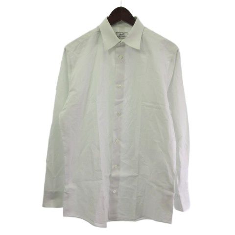 Hermes Dress Shirt Serie Button Long Sleeve Light Blue 39