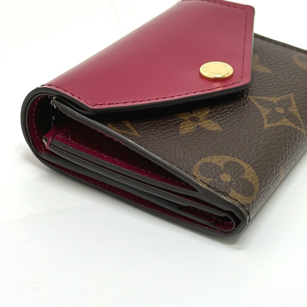 Louis Vuitton Trifold Wallet Portefeuille Zoe M62932 Monogram Canvas Brown X
