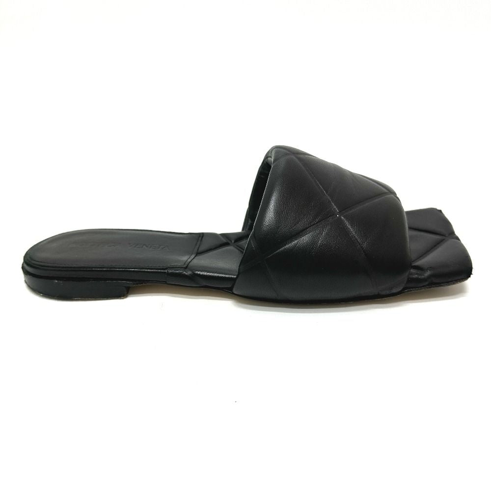 Bottega Veneta Sandals Rubber Lido Flat Rubber Lido 639940 Leather Black