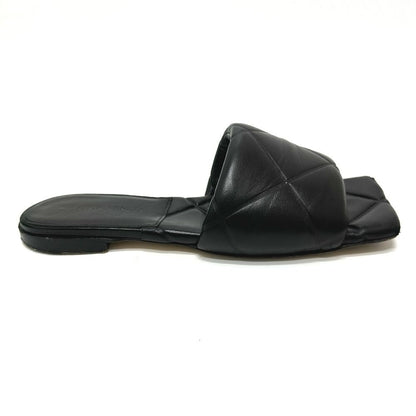Bottega Veneta Sandals Rubber Lido Flat Rubber Lido 639940 Leather Black