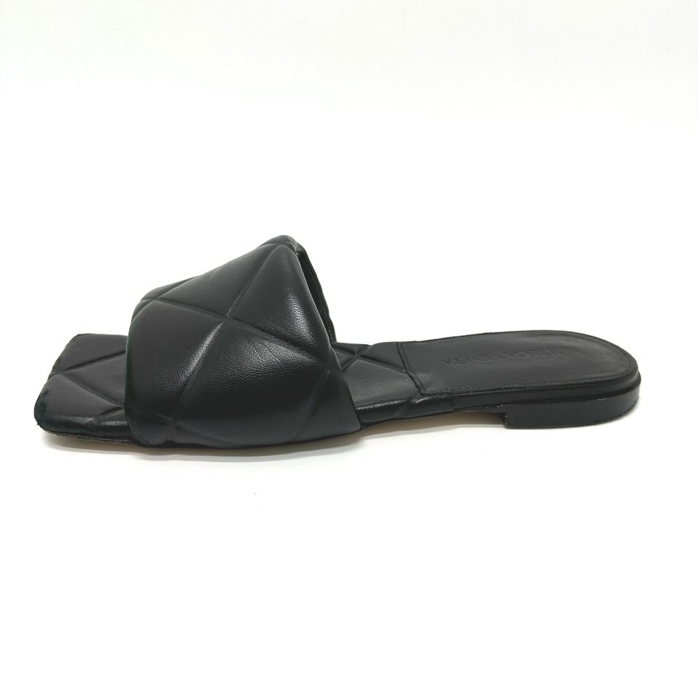 Bottega Veneta Sandals Rubber Lido Flat Rubber Lido 639940 Leather Black