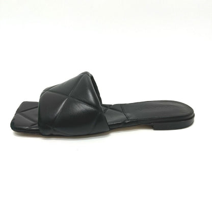 Bottega Veneta Sandals Rubber Lido Flat Rubber Lido 639940 Leather Black