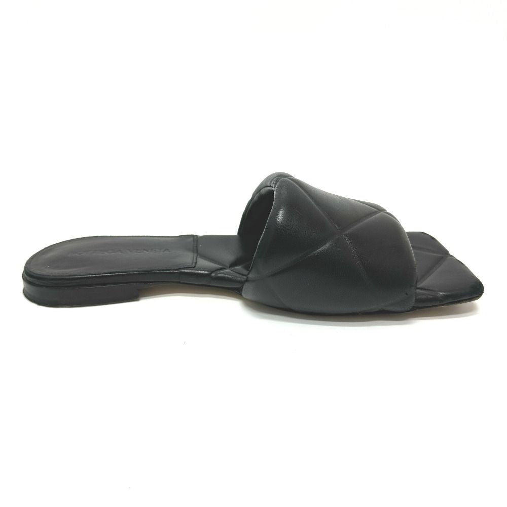 Bottega Veneta Sandals Rubber Lido Flat Rubber Lido 639940 Leather Black