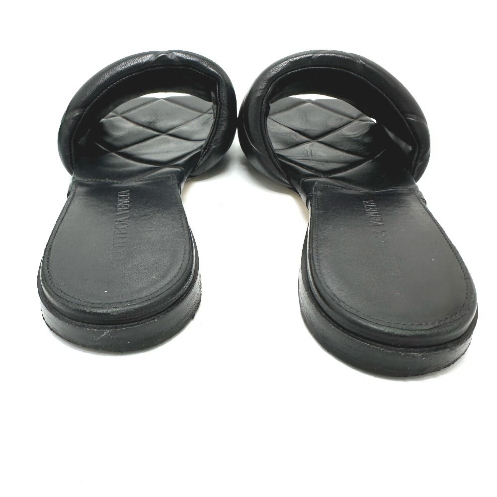 Bottega Veneta Sandals Rubber Lido Flat Rubber Lido 639940 Leather Black