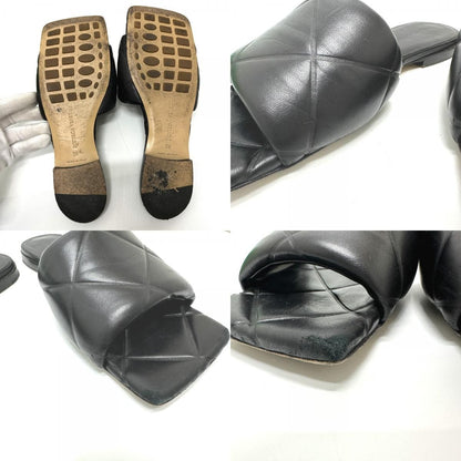 Bottega Veneta Sandals Rubber Lido Flat Rubber Lido 639940 Leather Black