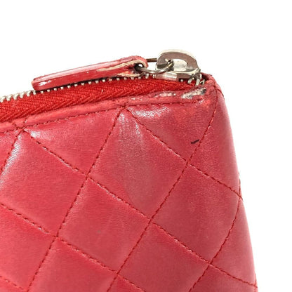 Chanel Chanel Ipad Case CC Logo Quilted Lambskin Red