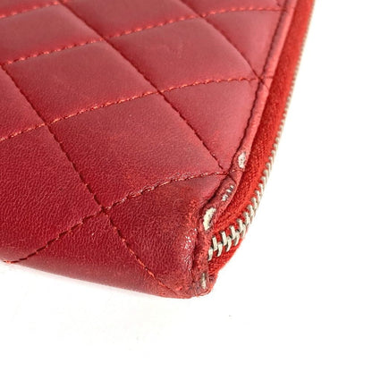 Chanel Chanel Ipad Case CC Logo Quilted Lambskin Red
