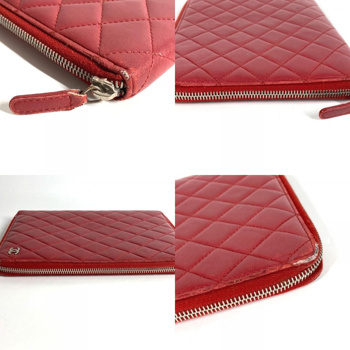 Chanel Chanel Ipad Case CC Logo Quilted Lambskin Red