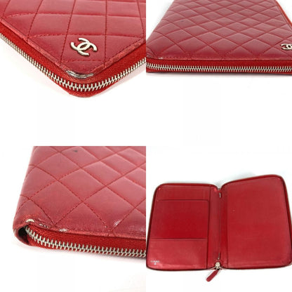 Chanel Chanel Ipad Case CC Logo Quilted Lambskin Red