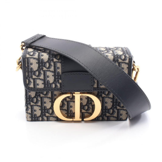 Dior Shoulder Bag 30 Montaigne Box Bag Oblique Jacquard Navy Canvas Leather