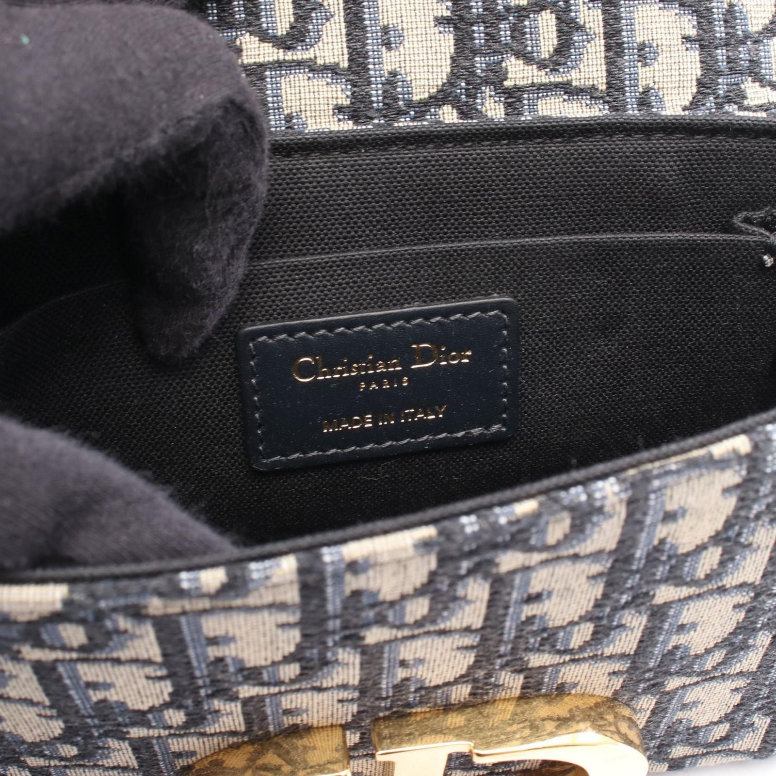 Dior Shoulder Bag 30 Montaigne Box Bag Oblique Jacquard Navy Canvas Leather