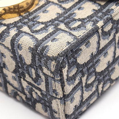 Dior Shoulder Bag 30 Montaigne Box Bag Oblique Jacquard Navy Canvas Leather