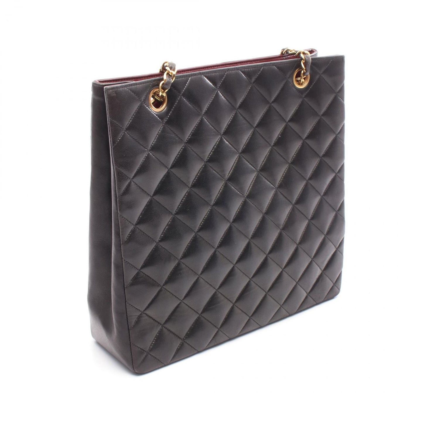 Chanel Tote Bag Matelasse Black Lambskin (sheep Leather) Paris Limited