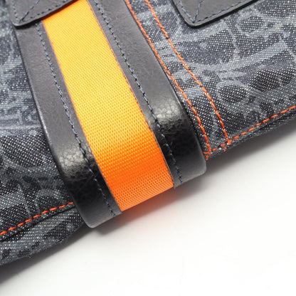 Dior Tote Bag Flightline Trotter Indigo Blue/orange Denim Leather
