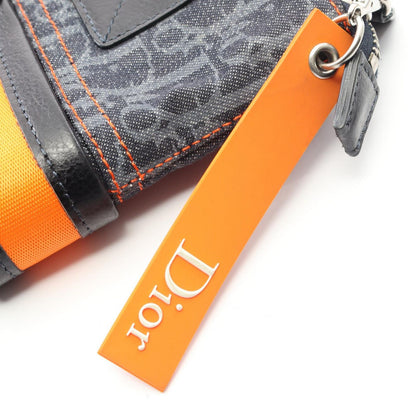 Dior Tote Bag Flightline Trotter Indigo Blue/orange Denim Leather
