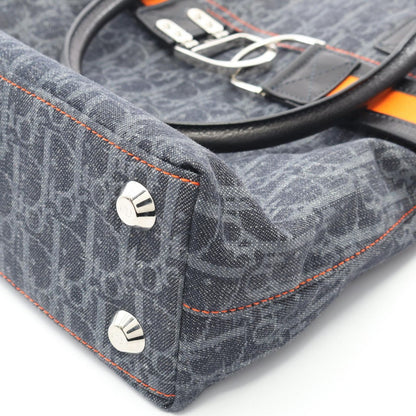 Dior Tote Bag Flightline Trotter Indigo Blue/orange Denim Leather
