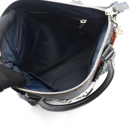 Dior Tote Bag Flightline Trotter Indigo Blue/orange Denim Leather