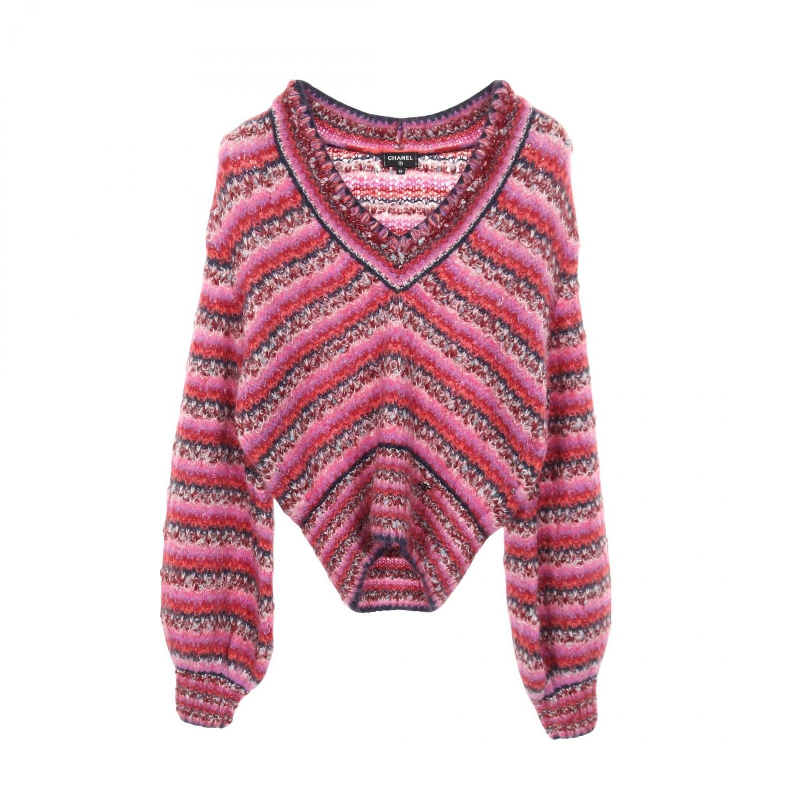 Chanel Knit Coco Mark Button P72980k10502 Silk Wool Knit Ladies a