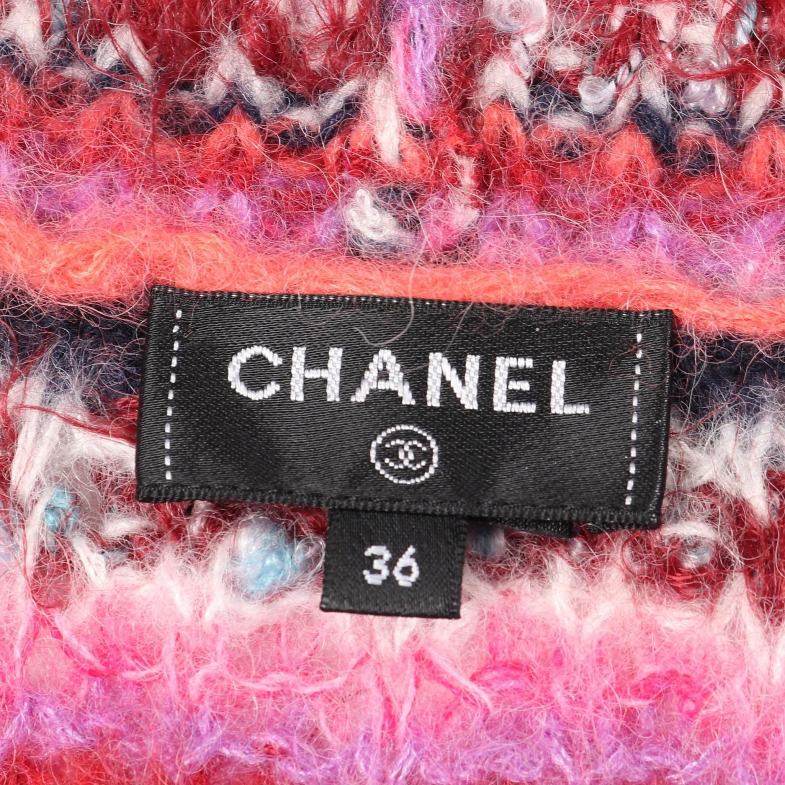 Chanel Knit Coco Mark Button P72980k10502 Silk Wool Knit Ladies a