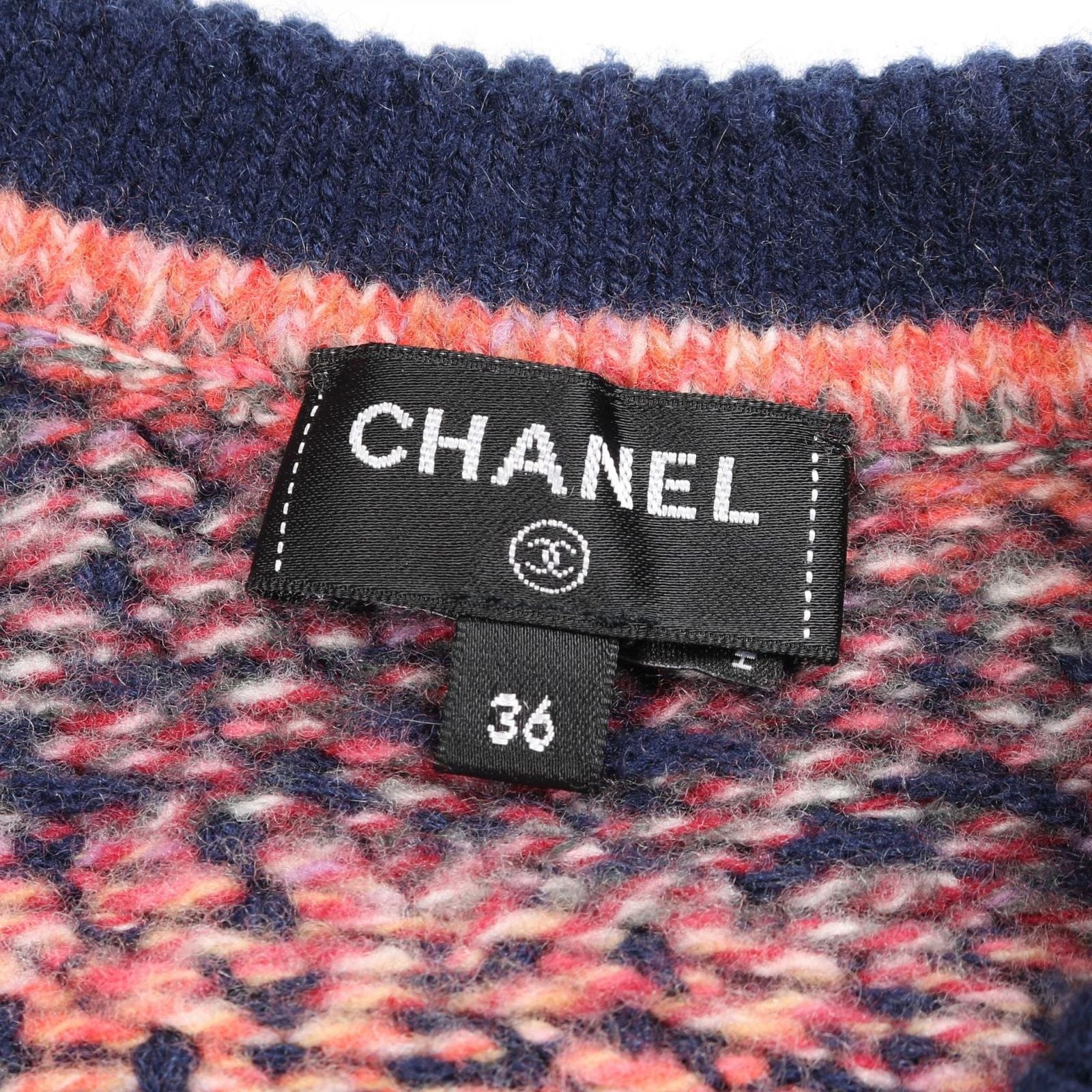 Chanel Cardigan Coco Mark Button Cashmere Wool Cardigan Women's a
