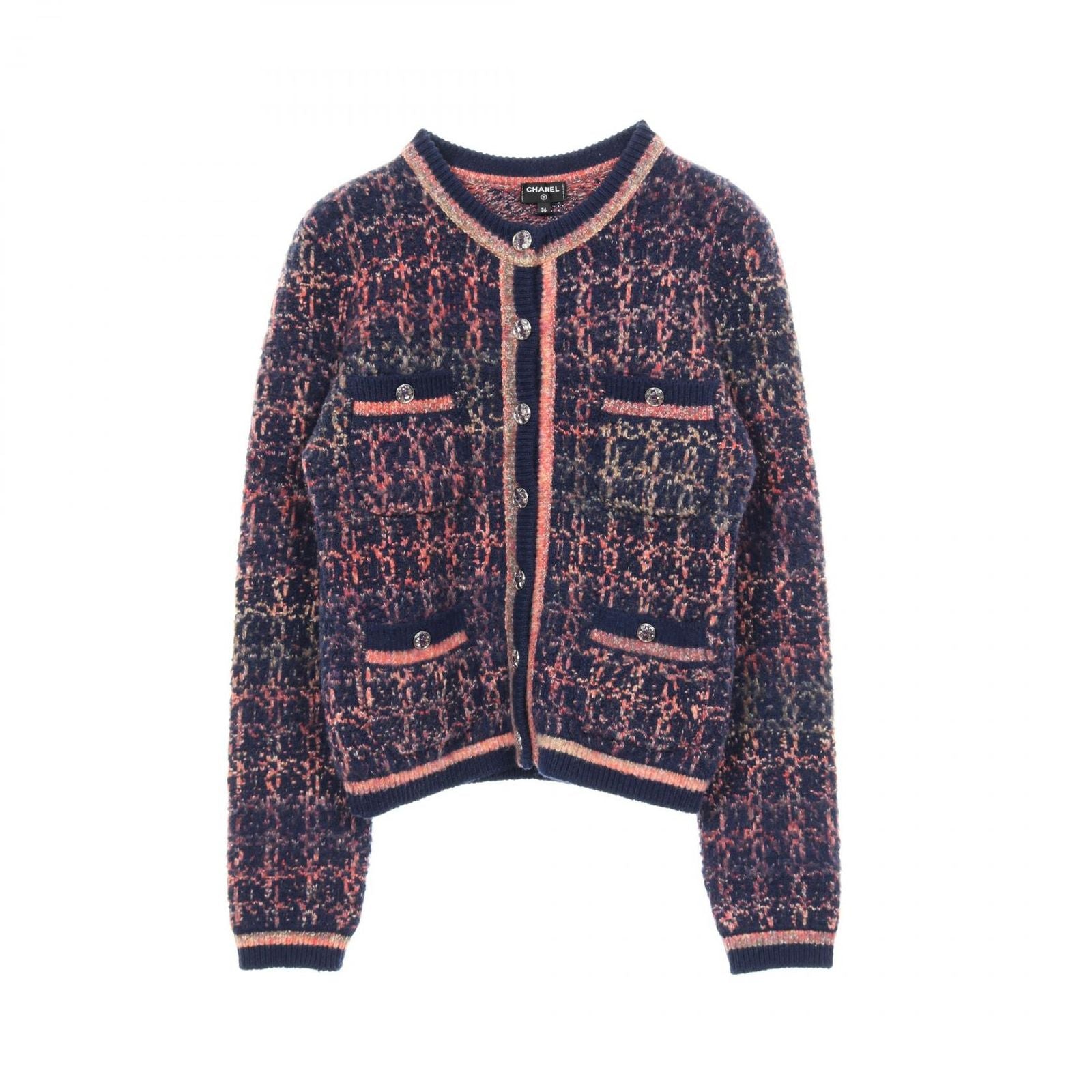 Chanel Cardigan Coco Mark Button Cashmere Wool Cardigan Women's a