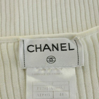 Chanel Knit Cut and Sew Sleeveless Rib 44 White P12813v00557 An30
