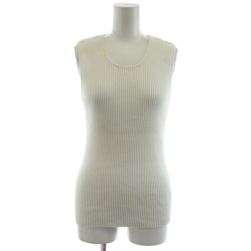 Chanel Knit Cut and Sew Sleeveless Rib 44 White P12813v00557 An30