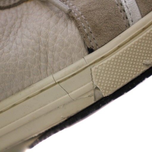 Louis Vuitton LV Logo High Cut Studded Sneakers Shoes Suede Leather 37 Gray