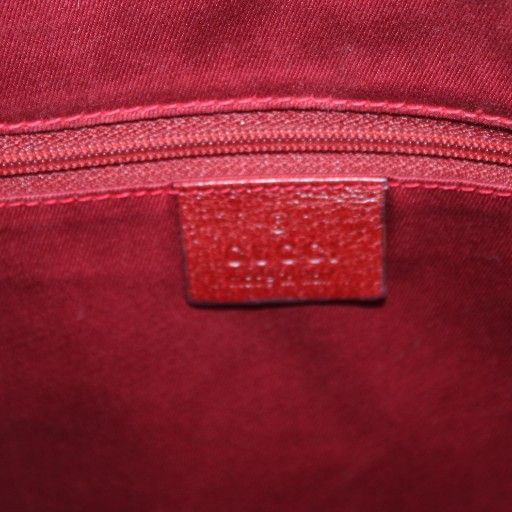 Gucci GG Canvas Handbag Tote Bag Shoulder Bag Leather Red 113017 An9 • OH