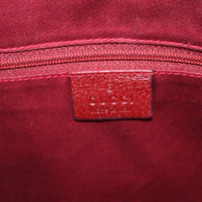 Gucci GG Canvas Handbag Tote Bag Shoulder Bag Leather Red 113017 An9 • OH