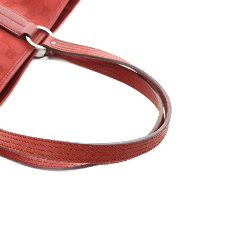 Gucci GG Canvas Handbag Tote Bag Shoulder Bag Leather Red 113017 An9 • OH