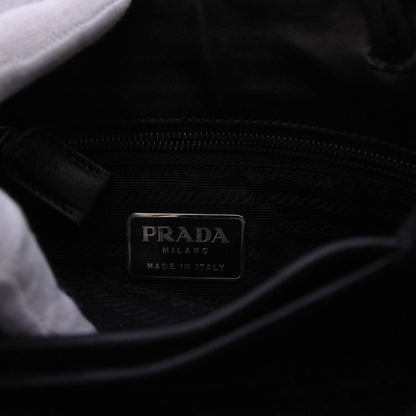 Prada Tote Bag Handbag Leather Black KH • OH