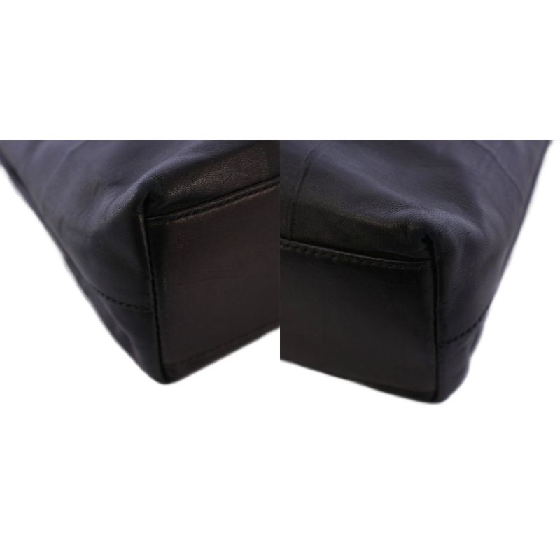 Prada Tote Bag Handbag Leather Black KH • OH