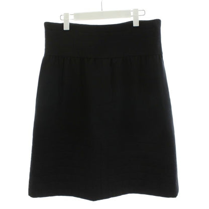 Chanel Flare Skirt Knee Length Wool Silk 44 Black P29146w03773 An67